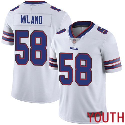 Youth Buffalo Bills #58 Matt Milano White Vapor Untouchable Limited Player NFL Jersey->youth nfl jersey->Youth Jersey